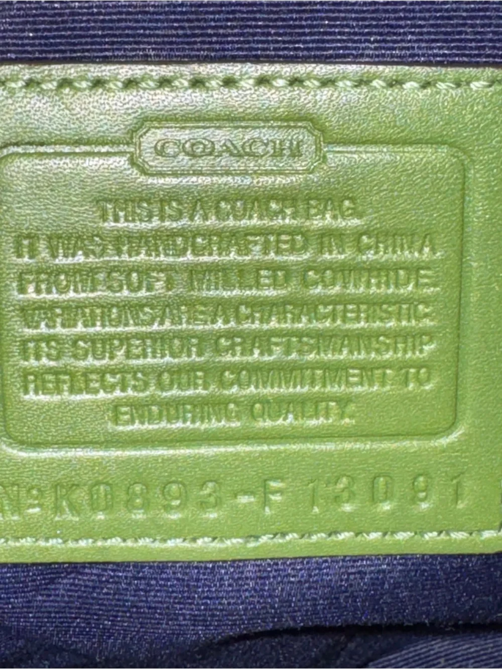 Coach Vintage Green Pebbled Leather Satchel Turnlock Handbag Y2K